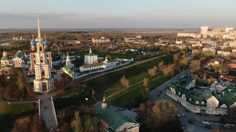Panoramic View of Ryazan Kremlin at Sunset