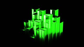 Green metallic cubes are rotating slowly, creating an abstract and futuristic composition against a black background, ideal for technology, innovation, and modern design projects - Powered by Shutterstock - Get 15% off with code: PIKWIZARD15