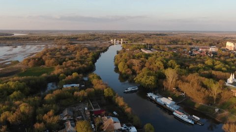 Aerial Flight from Ryazan Kremlin to Ring Road