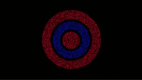 Digital Target: Seamless Loop of Red and Blue Particle Rings on Black Background - Powered by Shutterstock - Get 15% off with code: PIKWIZARD15