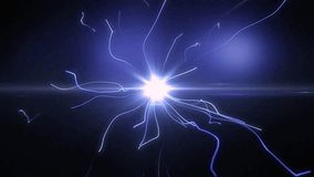 Abstract energetic light trails emanating from a bright central core against a dark background - Powered by Shutterstock - Get 15% off with code: PIKWIZARD15