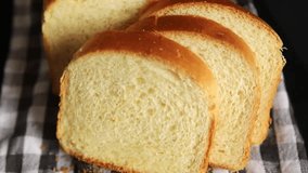 Bread brioche slices bakery pastry natural tasty snack fresh gourmet food background on the table rustic top view copy space - Powered by Shutterstock - Get 15% off with code: PIKWIZARD15