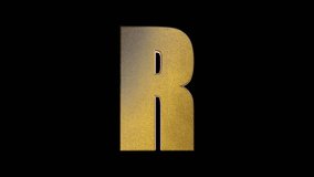 Realistic metallic gold 3D letter R rotating smoothly modern animation loop for motion graphics. - Powered by Shutterstock - Get 15% off with code: PIKWIZARD15