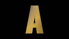 Realistic looping animation of a shiny gold 3D letter A spinning on a dark background ideal for logo intros or motion graphics. - Powered by Shutterstock - Get 15% off with code: PIKWIZARD15