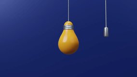 3D hand switch light bulb and light bulb glowing , conceptual of the appearance of an idea, the inclusion of imagination. business success. innovation, new creative idea. 4k 3d animation - Powered by Shutterstock - Get 15% off with code: PIKWIZARD15