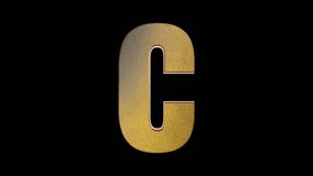 Elegant 3D golden letter C rotating on black stylish loop for branding, titles, or digital design. - Powered by Shutterstock - Get 15% off with code: PIKWIZARD15
