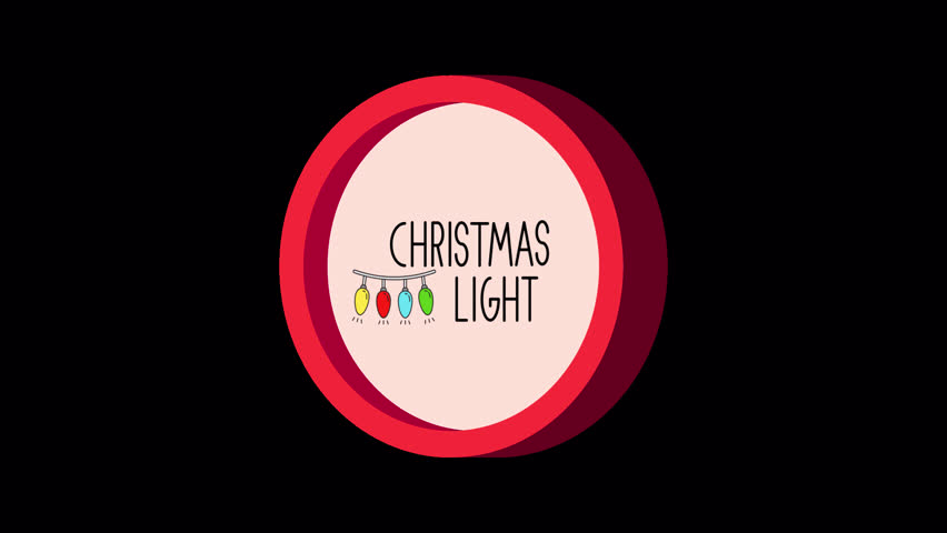 Christmas Light Badge – 3D festive illumination loop featuring glowing colorful lights. Ideal for Christmas promos, holiday greetings, festive intros, and celebration videos. Transparent background.