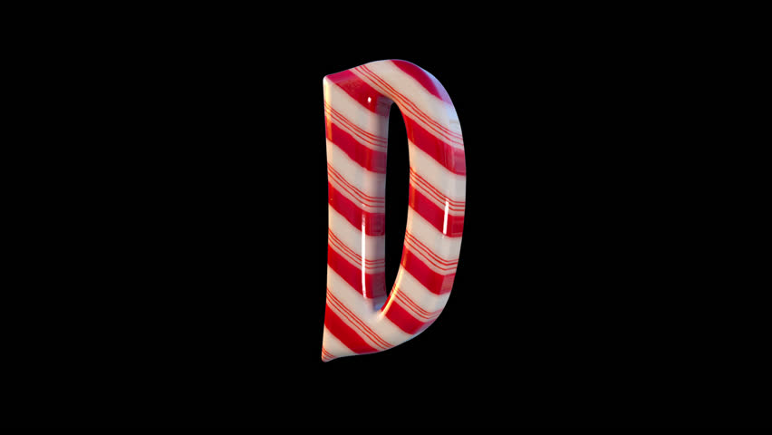 Christmas Candy Cane Letter D Loop