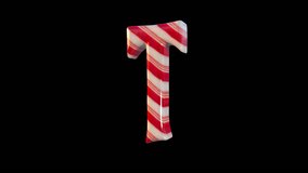 Christmas Candy Cane Letter T Loop - Powered by Shutterstock - Get 15% off with code: PIKWIZARD15