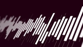Audio pulse initiating diagonal white bars moving across maroon canvas, pulsing and showing sound. Slanted, rectangles, glow, bokeh, particles, rhythm, depth - Powered by Shutterstock - Get 15% off with code: PIKWIZARD15