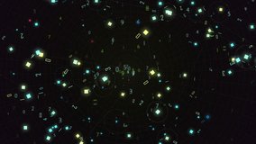 Digital Data Nebula Glowing Data Numbers In Cyberspace. A modern abstract scene featuring glowing squares scattered through a dark, space like field of numbers. Evokes data and technology - Powered by Shutterstock - Get 15% off with code: PIKWIZARD15