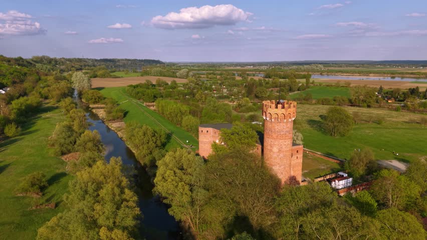 Teutonic Castle at the Wda river in Swiecie, Poland.