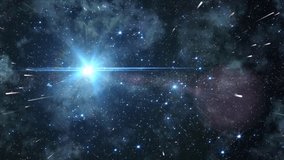 Traveling at warp speed through space with bright light stars, and lens flare effect - Powered by Shutterstock - Get 15% off with code: PIKWIZARD15