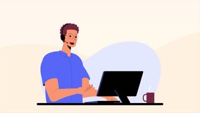 Dynamic customer service interaction with friendly agent offering virtual support and answering questions during a video call, perfect for online assistance - Powered by Shutterstock - Get 15% off with code: PIKWIZARD15