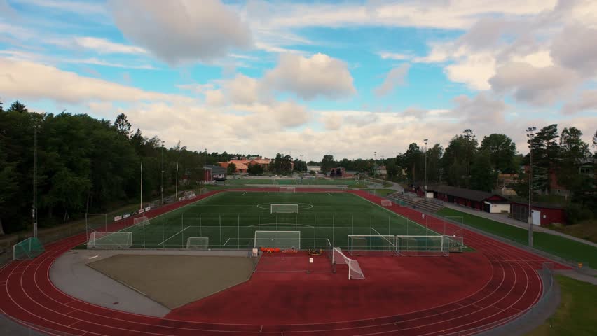 Epic football field in sweden with tracks for running 