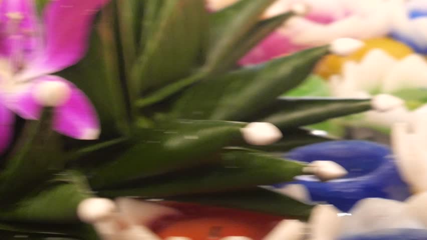 Floating candles during festival of lights in Southeast Asia