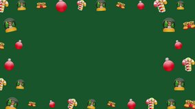 Christmas festive holiday frame baubles snow globe candy cane bells background - Powered by Shutterstock - Get 15% off with code: PIKWIZARD15