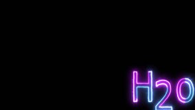 Glowing neon text h2o icon animation. Chemical H2o. - Powered by Shutterstock - Get 15% off with code: PIKWIZARD15