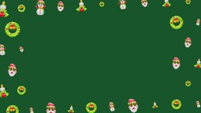 Christmas holiday festive frame background pattern santa snowman wreath holly - Powered by Shutterstock - Get 15% off with code: PIKWIZARD15