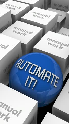 Automate It Manual Work Labor Process Automation Vertical 4K 3d Animation