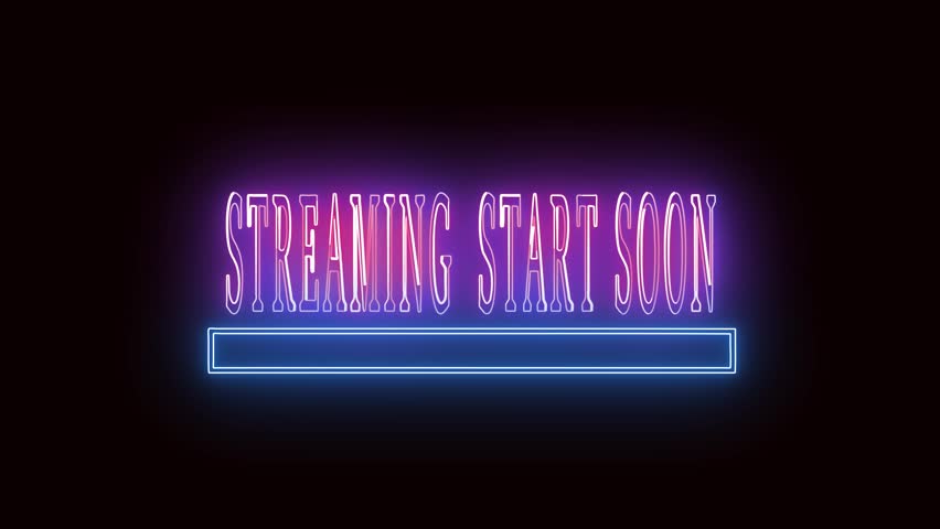 Glowing neon loading bar animation for streaming start screen with cyberpunk broadcast design. Futuristic streaming start screen with neon loading bar and bright glowing progress animation. - Powered by Shutterstock - Get 15% off with code: PIKWIZARD15