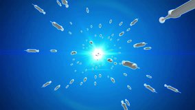 capsule medicine Digital animation of medial science icons drugs. falling from sky with blue background 3d health and medical concept - Powered by Shutterstock - Get 15% off with code: PIKWIZARD15