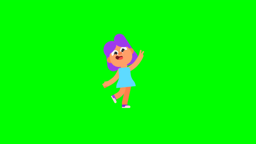 3D animation of Lila Joy showing happy peace hand gesture on green screen, perfect for digital marketing, celebration, lifestyle, and emotional positive projects