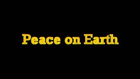 Peace on earth text glows in golden letters against a black backdrop conveying a message of hope and universal harmony for the world and its future. - Powered by Shutterstock - Get 15% off with code: PIKWIZARD15