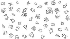 Doodle christmas pattern on 4k animated. Looping animation featured lineal icon of christmas hat, tree, mail of loving and other. Winter holiday background or video presentation - Powered by Shutterstock - Get 15% off with code: PIKWIZARD15