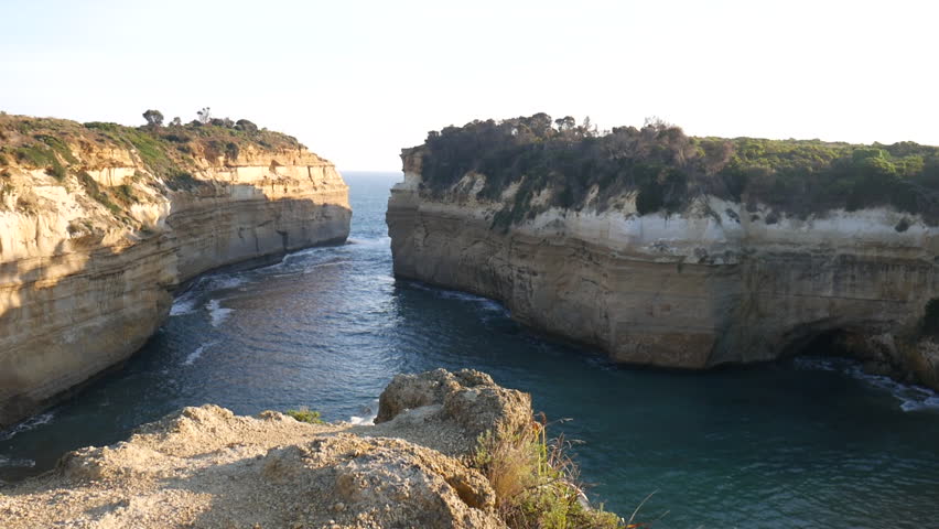 Majestic cliffs of Loch Ard Gorge with turquoise water on the Great Ocean Road in Victoria