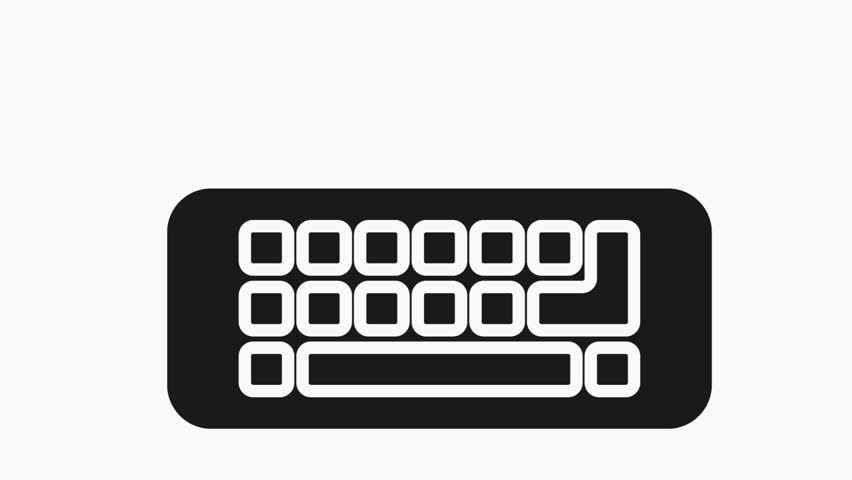 wireless keyboard icon animation  simple flat