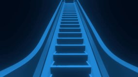 First-person view Moving upward on an Escalator in Virtual reality, Holographic, Perfect for futuristic user interfaces, AI transportation visuals, or smart infrastructure presentations. - Powered by Shutterstock - Get 15% off with code: PIKWIZARD15