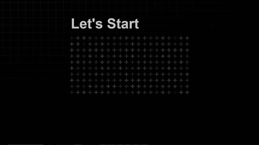 Animated 'Let's Start' text with a digital glitch grid. - Powered by Shutterstock - Get 15% off with code: PIKWIZARD15