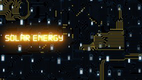 Solar energy background. Background with microprocessors and batteries. Title video for a presentation. - Powered by Shutterstock - Get 15% off with code: PIKWIZARD15