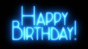 Happy Birthday text font with light. Luminous and shimmering haze inside the letters of the text Happy Birthday. Happy Birthday neon sign.  - Powered by Shutterstock - Get 15% off with code: PIKWIZARD15