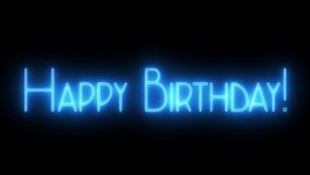 Happy Birthday text font with light. Luminous and shimmering haze inside the letters of the text Happy Birthday. Happy Birthday neon sign.  - Powered by Shutterstock - Get 15% off with code: PIKWIZARD15