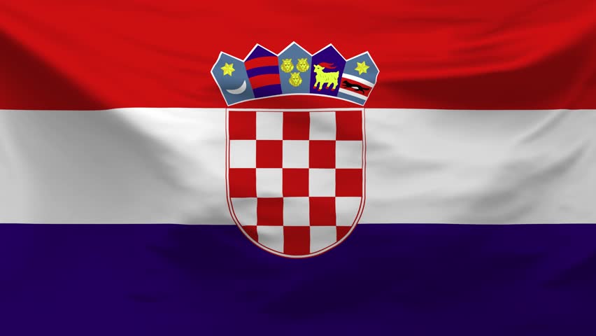 Croatia flag is waving in the wind.