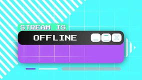 Stream is offline graphic on a purple grid background with diagonal stripes - Powered by Shutterstock - Get 15% off with code: PIKWIZARD15