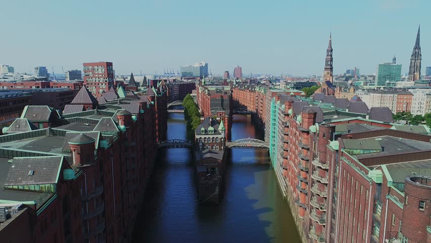 Aerial view of the Speicherstadt