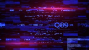 High-tech futuristic background animation featuring glowing blue and red digital codes, numbers, and glitch-style motion. - Powered by Shutterstock - Get 15% off with code: PIKWIZARD15