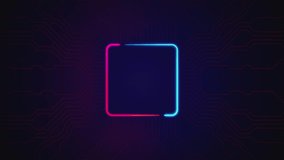 A glowing CPU microchip connects to a futuristic circuit board. Neon data streams flow through the network, symbolizing AI, big data, and digital processing or product display background. 4K animation - Powered by Shutterstock - Get 15% off with code: PIKWIZARD15