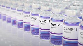 COVID-19 Coronavirus vaccine vials Covid 19 vaccine. visualization Abstract concept 3d rendering loopable seamless animation - Powered by Shutterstock - Get 15% off with code: PIKWIZARD15