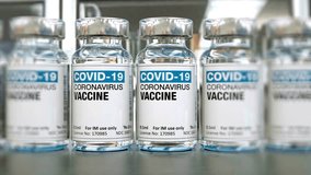 COVID-19 Coronavirus vaccine vials Covid 19 vaccine. visualization Abstract concept 3d rendering loopable seamless animation - Powered by Shutterstock - Get 15% off with code: PIKWIZARD15