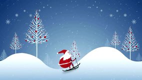 Christmas santa claus in sleigh with reindeer in winter scenery. Christmas, festivity, celebration and tradition concept digitally generated video. - Powered by Shutterstock - Get 15% off with code: PIKWIZARD15