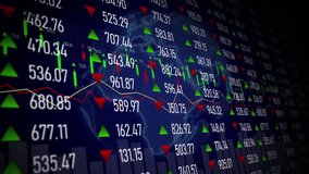 Digital Stock Market Ticker Dashboard Showing Global Price Fluctuations, Trading Trends, and Financial Data Visualization. - Powered by Shutterstock - Get 15% off with code: PIKWIZARD15