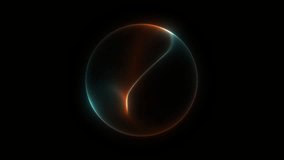 Bright green and orange particle sphere smoothly moving changing shape isolated background. Stylish 3D designer sphere for web page. Colorful curved glowing dynamic core. Soft sphere. looped - Powered by Shutterstock - Get 15% off with code: PIKWIZARD15