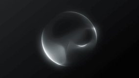 Gray glowing digital sphere of plasma particle flow on dark background. White energy of futuristic sphere. Dynamic shiny silver core. 4K 60fps looped graphics. Digital sci-fi business abstract - Powered by Shutterstock - Get 15% off with code: PIKWIZARD15
