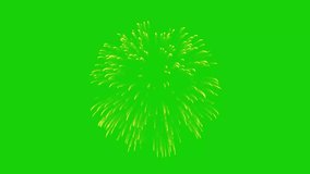 Multiple yellow and gold fireworks explosion animation on green screen background - Powered by Shutterstock - Get 15% off with code: PIKWIZARD15