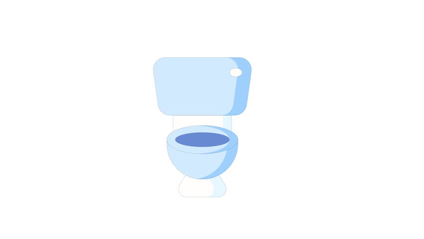 Smart Toilet icon animated video with white background