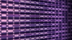 Abstract digital display of scrolling financial data and numerical sequences glowing with purple and pink hues creating a futuristic technological atmosphere - Powered by Shutterstock - Get 15% off with code: PIKWIZARD15